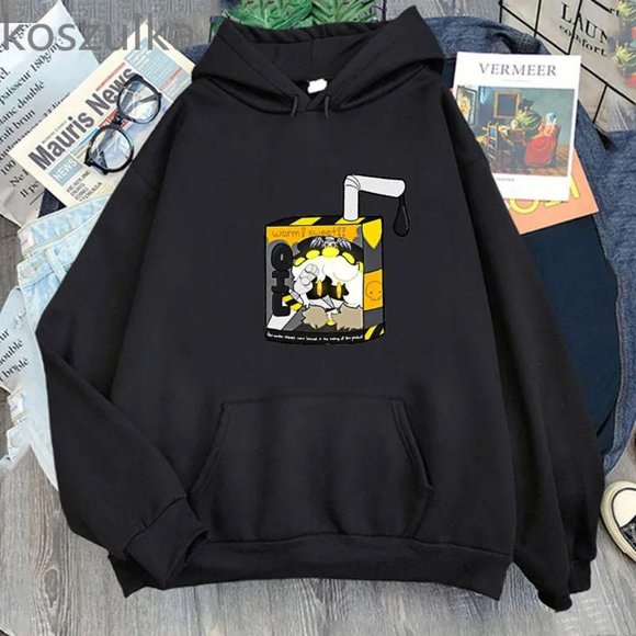 Unisex Hoodie MURDER DRONES Drink Milk, Long Sleeve Casual,All Season Sweatshirt - Picture 9 of 10